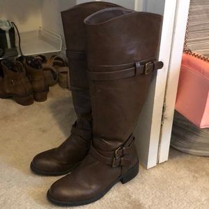 Knee High Riding Boots in Brown